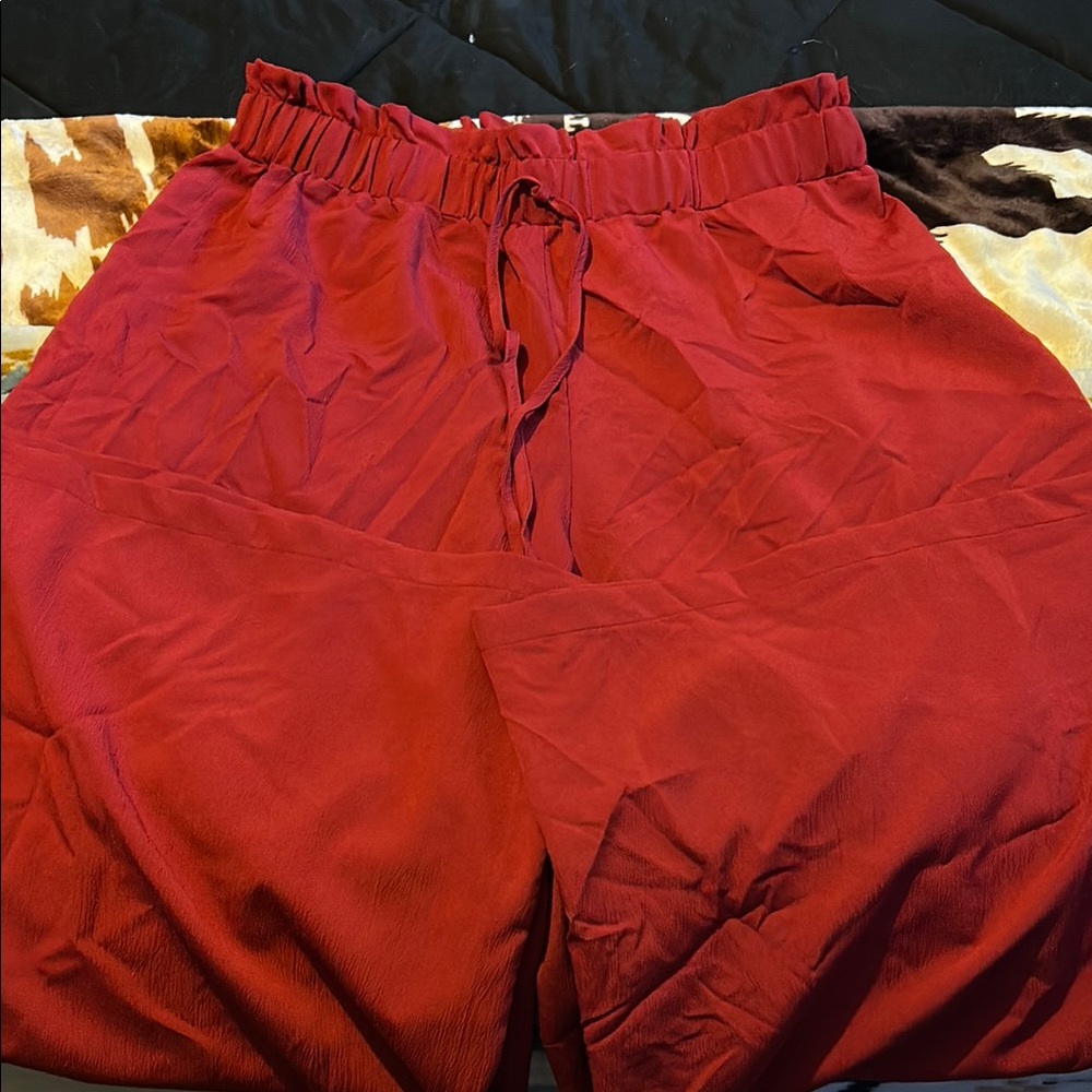 Red Drawstring Pants